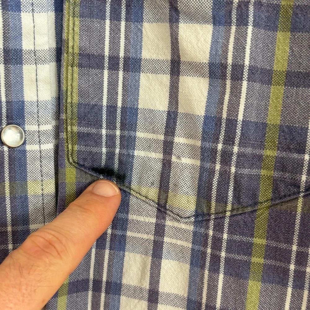 Vintage Texas Cotton Blue‎ and White Plaid Casual Shirt